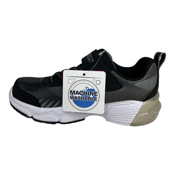 Kids Skechers WIDE Fit Black and White Shoes NEW Kids Size Wide 13 - Picture 6 of 13